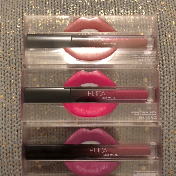 Huda Beauty Demi Matte Lip Trio Nwt